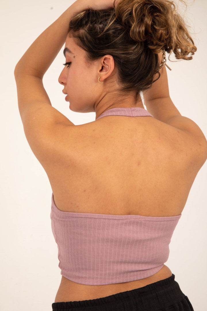 Rib-Knit Halterneck Top - FAIR & SQUARE