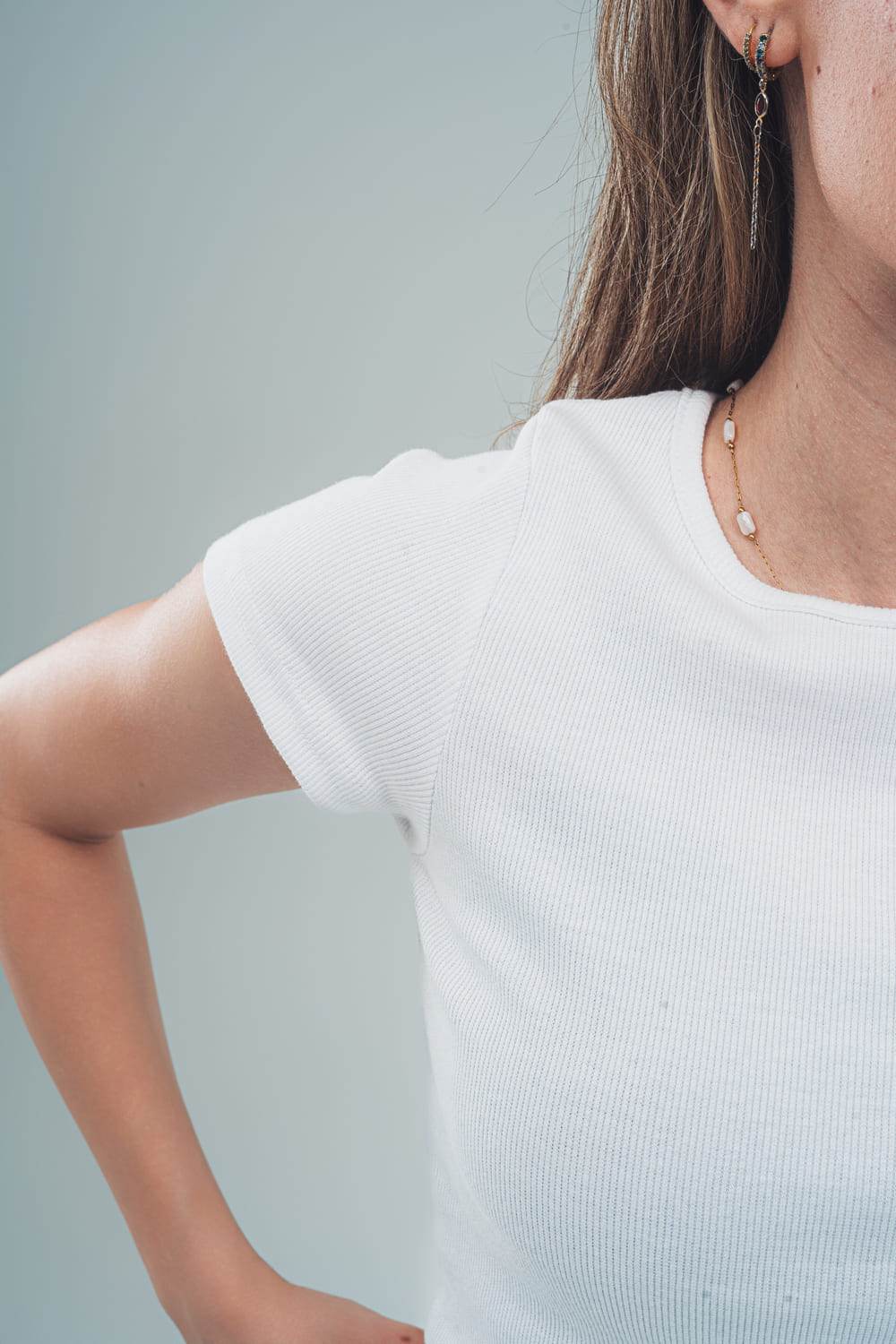 ⁠Ribbed Short Sleeve Top - FAIR & SQUARE