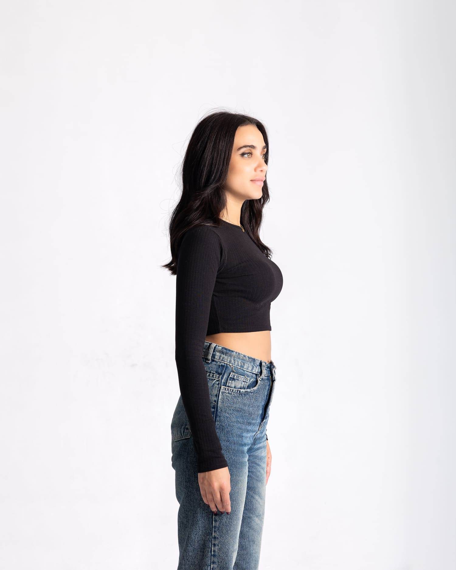 Thumbhole Long Sleeve Crop Top - FAIR & SQUARE