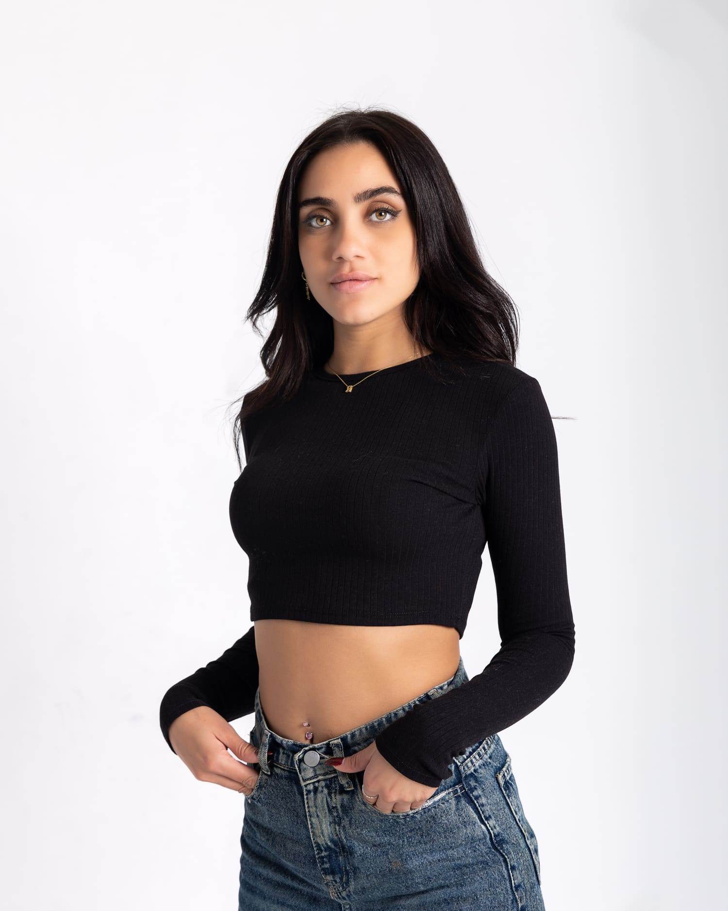 Thumbhole Long Sleeve Crop Top - FAIR & SQUARE