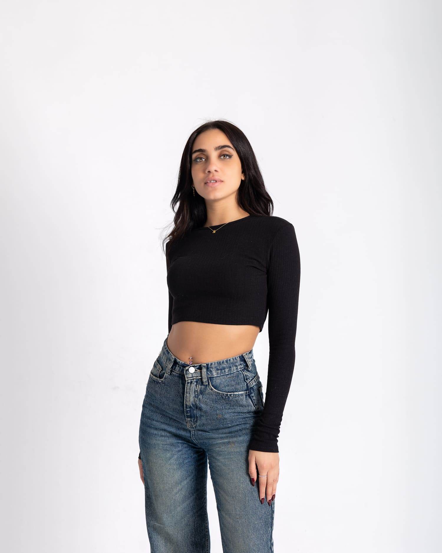 Thumbhole Long Sleeve Crop Top - FAIR & SQUARE