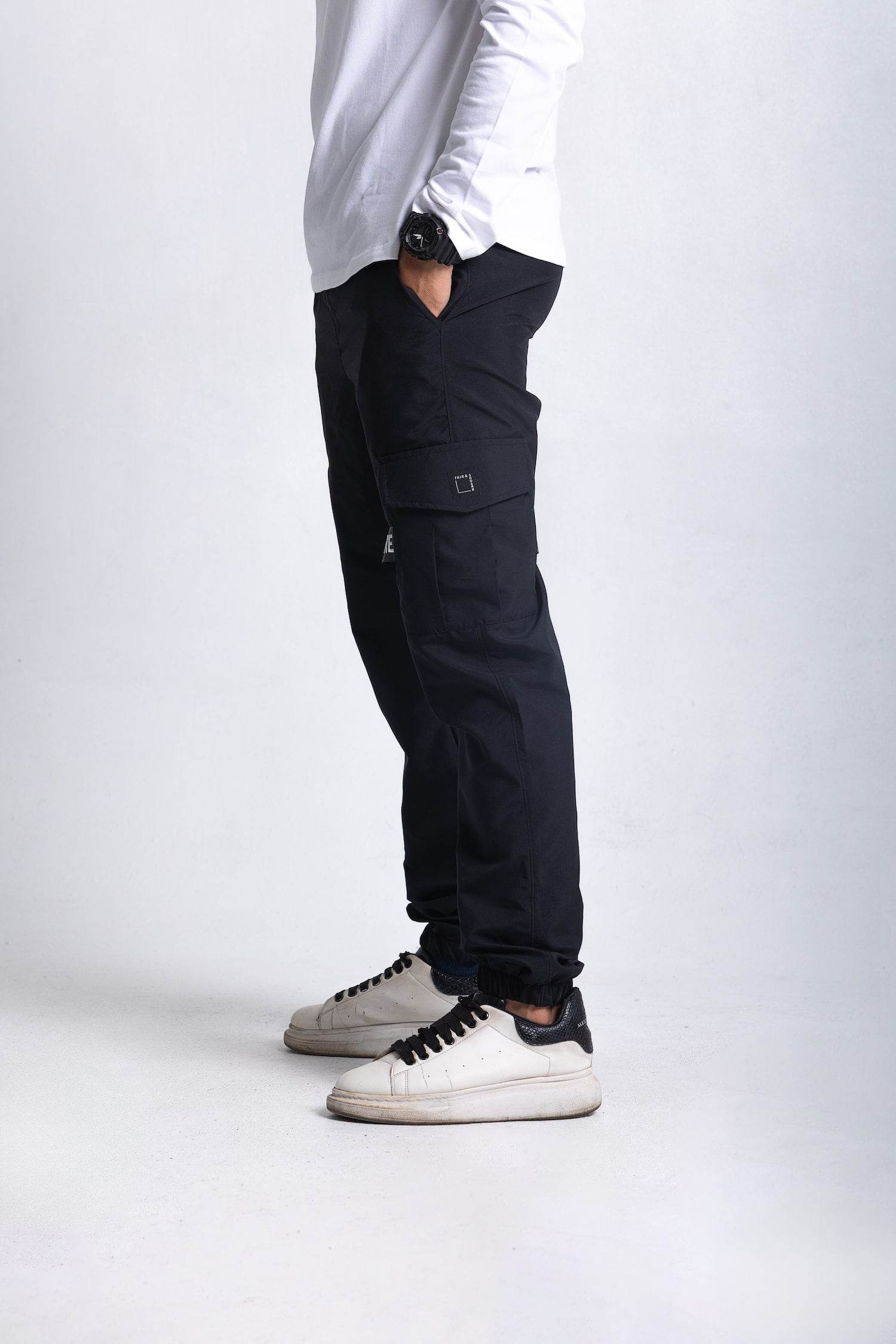 Black Parachute Cargo Pants - FAIR & SQUARE