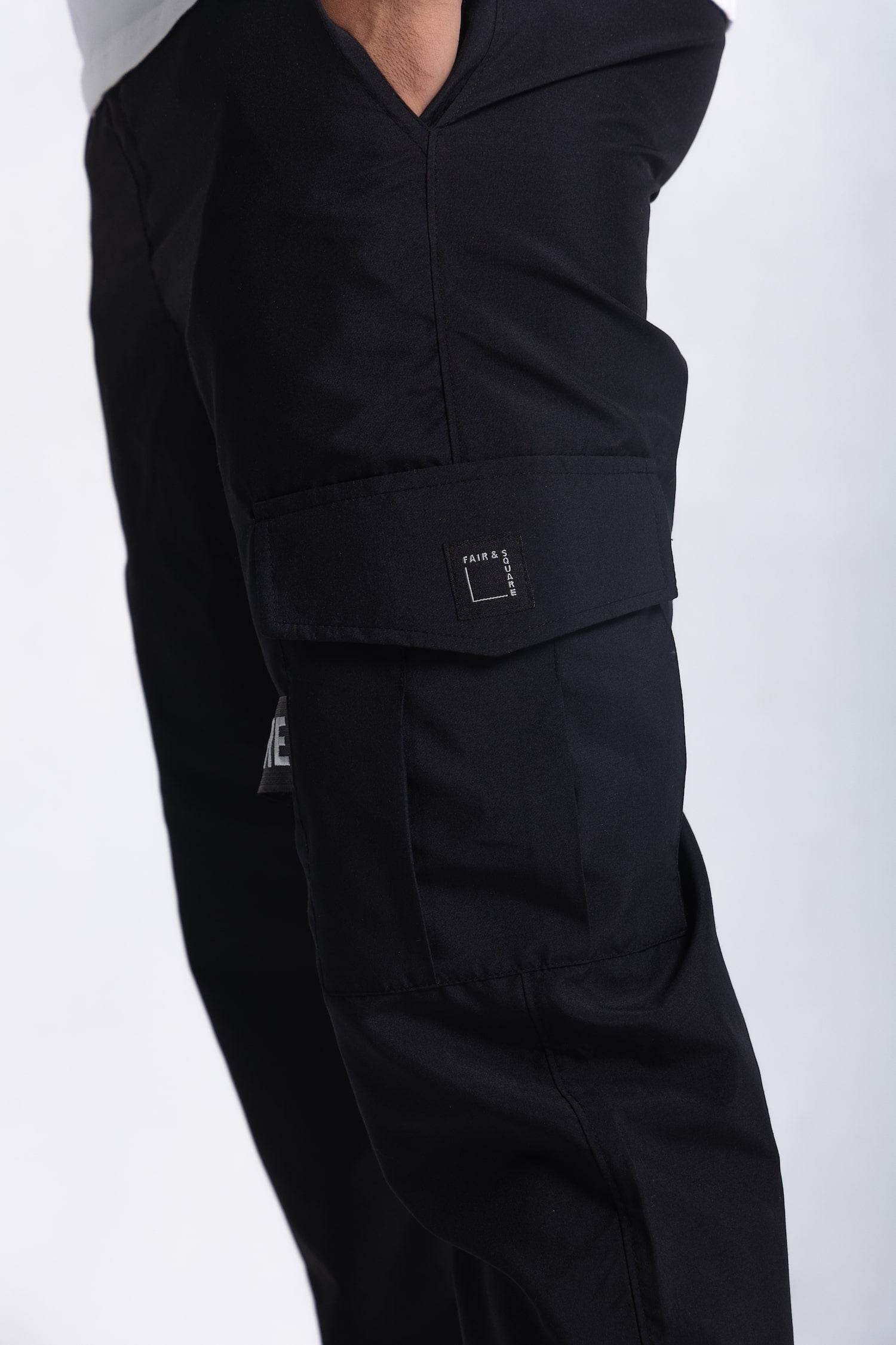 Black Parachute Cargo Pants - FAIR & SQUARE