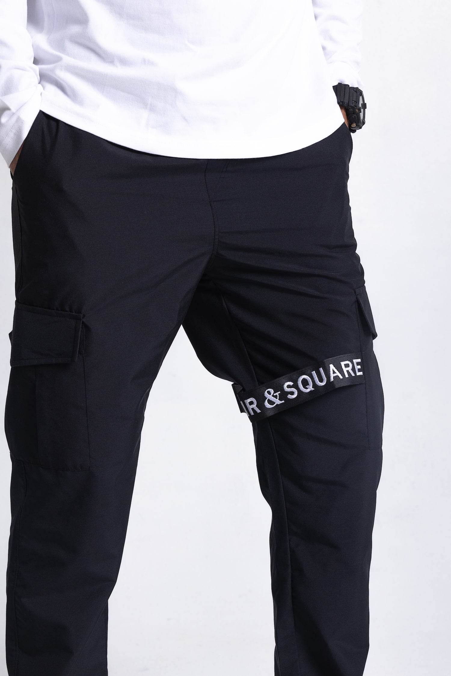 Black Parachute Cargo Pants - FAIR & SQUARE
