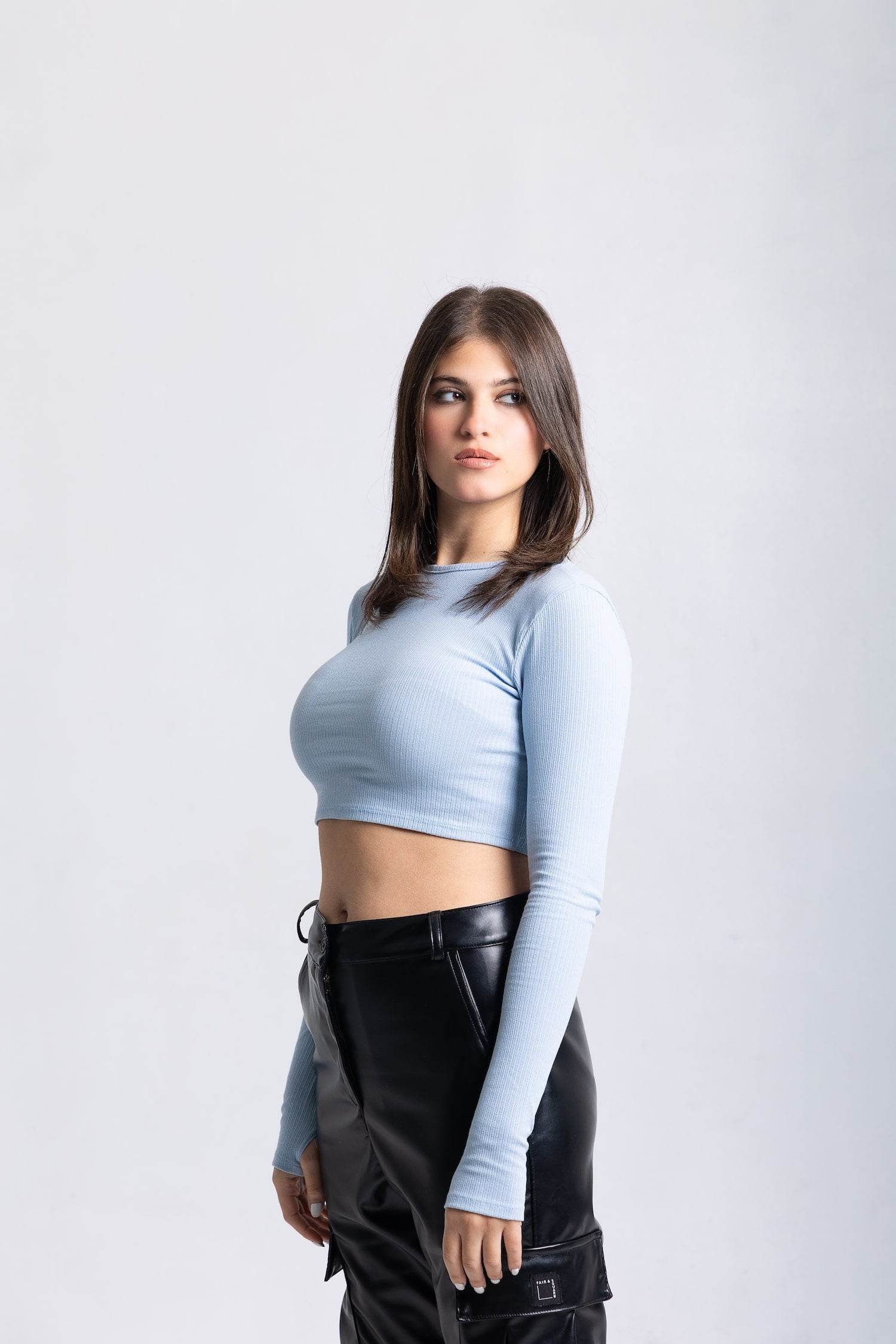 Thumbhole Long Sleeve Crop Top - FAIR & SQUARE