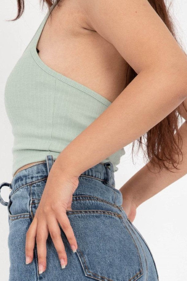 Rib-Knit Halterneck Top - FAIR & SQUARE