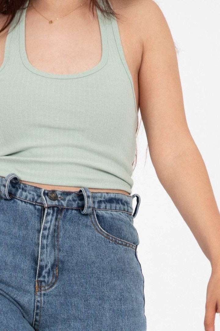 Rib-Knit Halterneck Top - FAIR & SQUARE