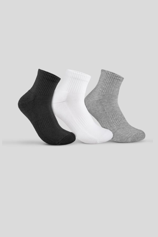 Crew Socks 3 Pack Black/White/Grey