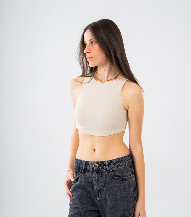 Curved Crop Vest