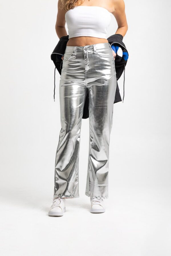 Metallic Leather Pants
