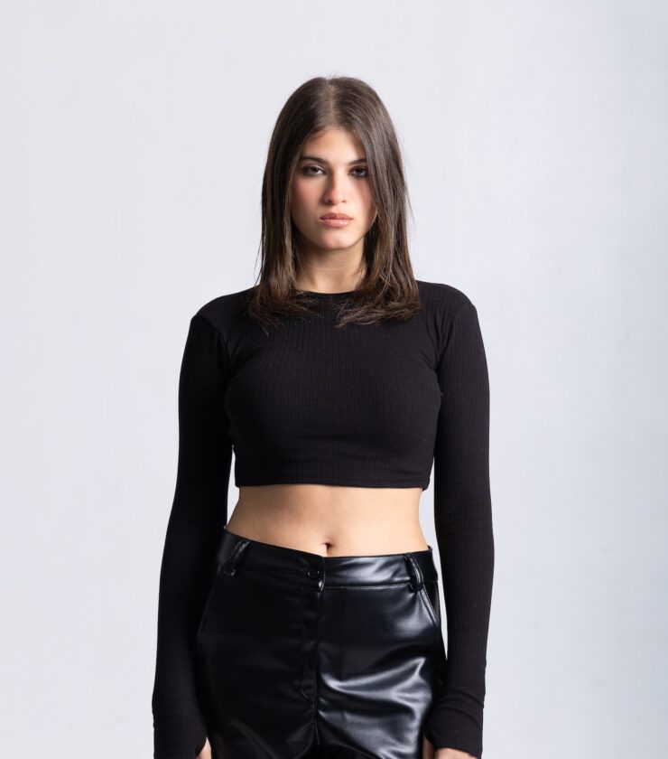 Thumbhole Long Sleeve Crop Top