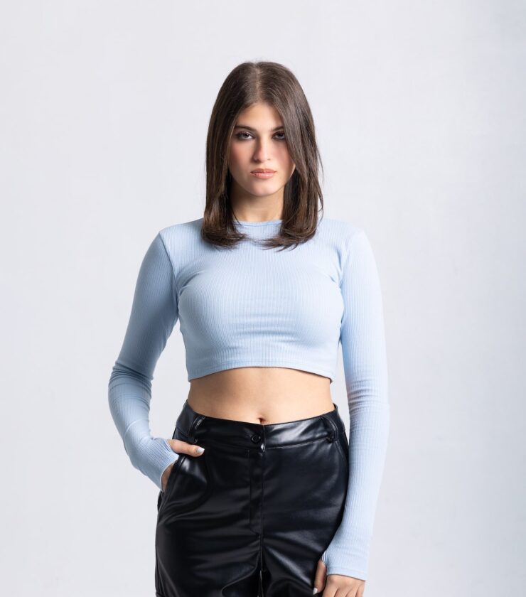 Thumbhole Long Sleeve Crop Top