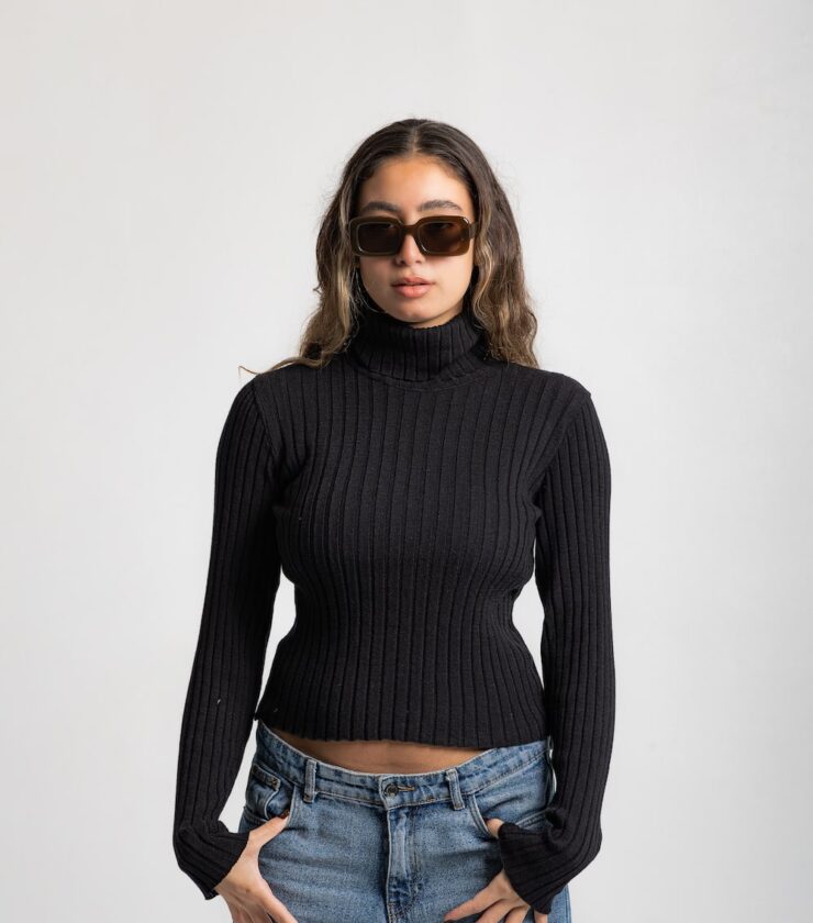 Long Sleeve Cropped Turtleneck