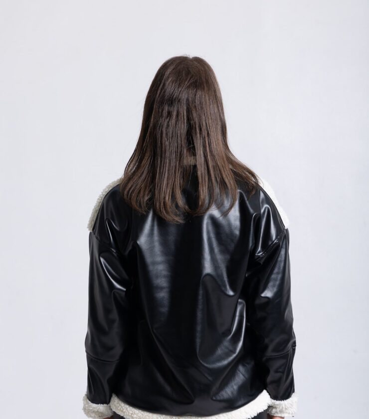 Bi-Color Fur Leather Jacket