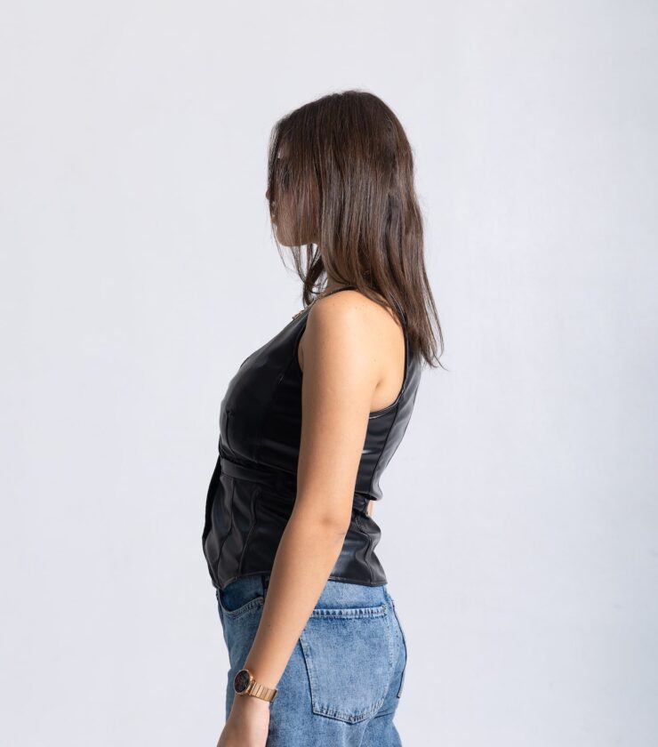 V-Neck Leather Vest