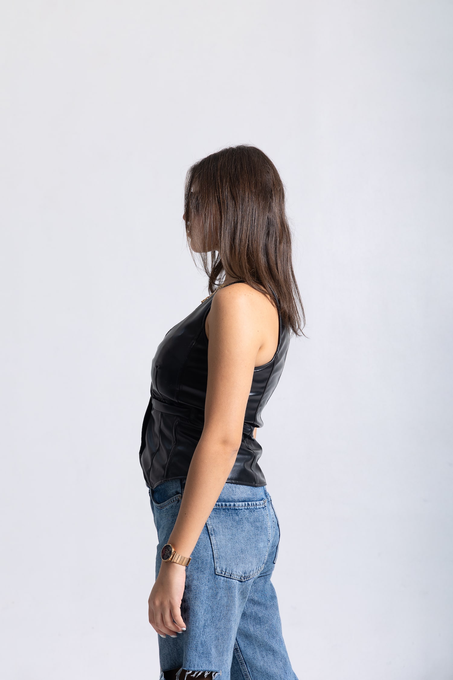 V-Neck Leather Vest