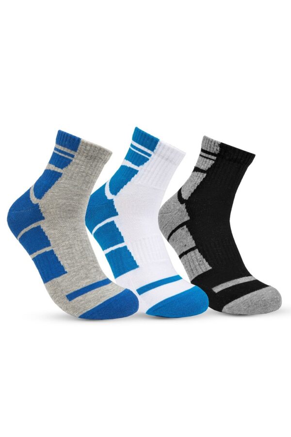 Colored Crew Socks 3 Pack Black/White/Grey
