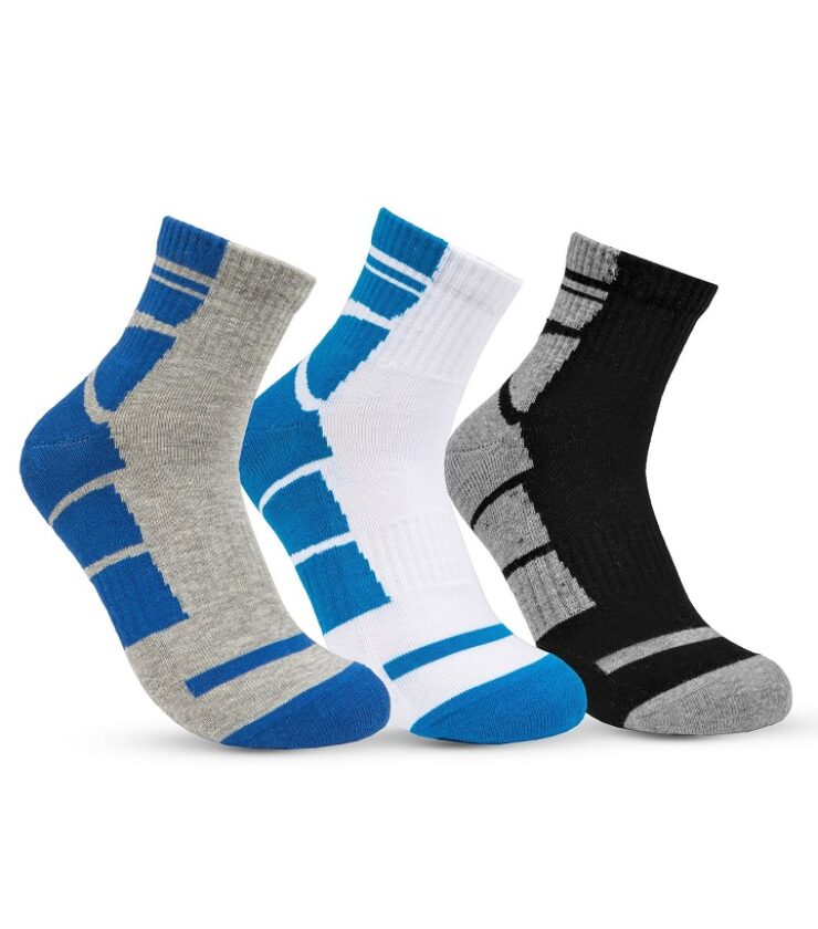 Colored Crew Socks 3 Pack Black/White/Grey