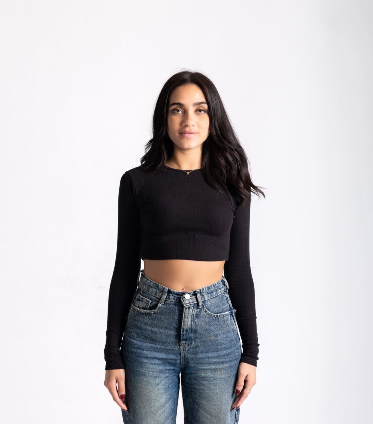 Thumbhole Long Sleeve Crop Top