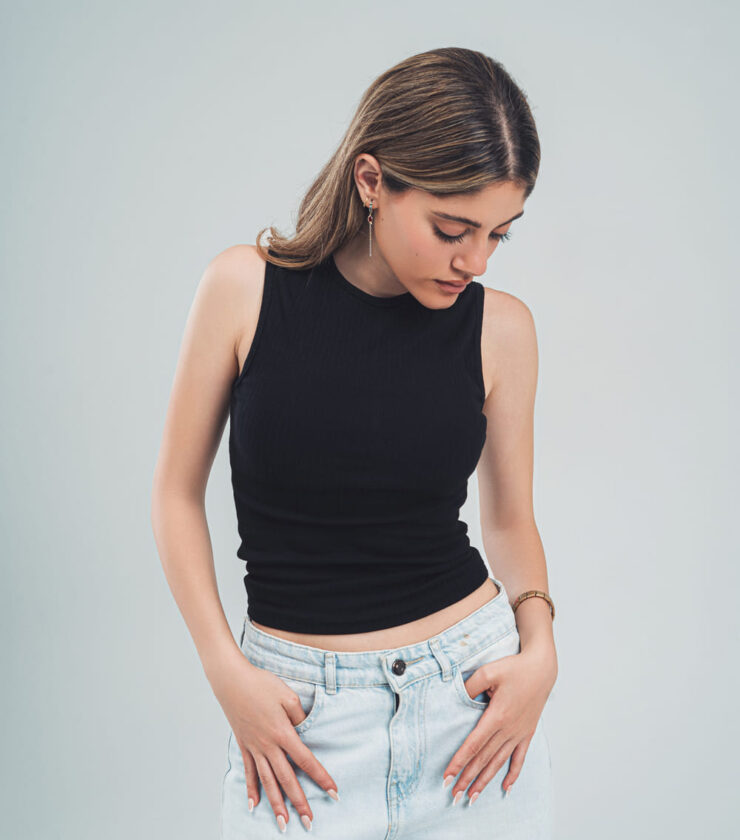 ⁠sleevless ribbed top