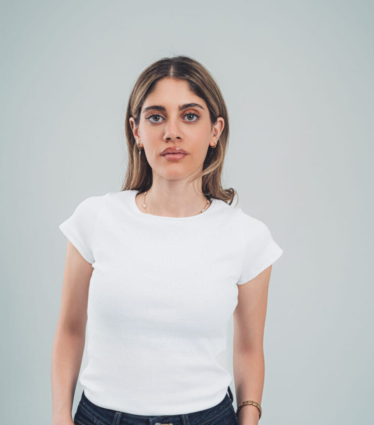 ⁠Ribbed short sleeve top