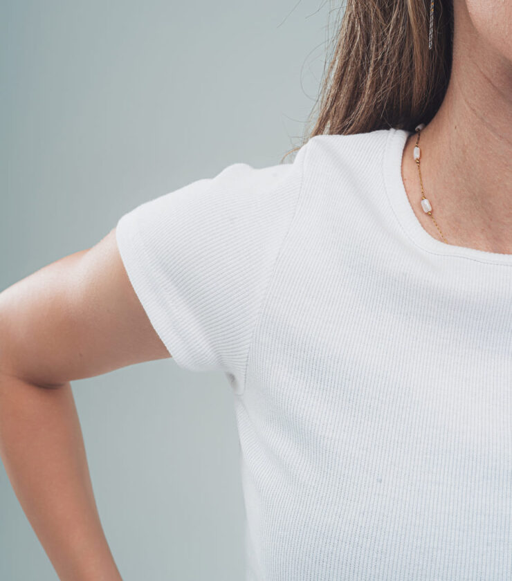 ⁠Ribbed short sleeve top